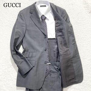 【極美品】GUCCI スーツ セットアップ グレー 総裏 46 M