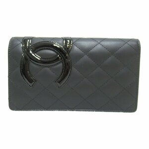 シャネル カンボン ZIP長財布 ブランドオフ CHANEL カーフ（牛革） 二つ折り長財布 カーフ 中古 メンズ レディース