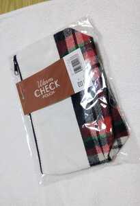 【未使用・未開封】ウォーム チェック・ポーチ Warm CHECK POUCH（ホワイト・チェック）