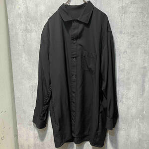 20AW YOHJI YAMAMOTO POUR HOMME ギャバロングシャツ 3 ブラック HR-B99-100 ヨウジヤマモトプールオム