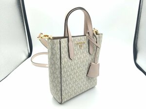 超美品 MICHAEL KORS/マイケル コース シンクレア MKシグネチャー ショッパートート クロスボディ 2way バッグ バニラ