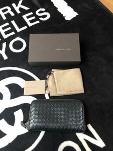 正規 美品BOTTEGA VENETA ボッテガヴェネタ ラウンドファスナー長財布 黒 ブラック