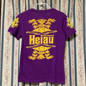 オゾンコミュニティ Heiau ハワイアンプリント半袖Tシャツ バックプリント 両肩フロッキープリント ヒステリックグラマー