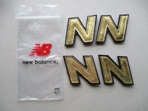 【4枚セット・ベルクロ付】ニューバランス『New balance』Nロゴ カスタム金ワッペン/スニーカーML574ノベルティ非売品アップリケPATCHE S94