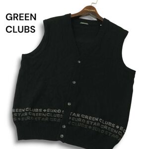 GREEN CLUBS グリーンクラブ 秋冬 ウール&カシミヤ★ ニット ベスト Sz.4 メンズ 黒 日本製　A4T13375_C#N