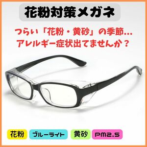 花粉症メガネ　高機能　保護メガネ　伊達メガネ　ゴーグル