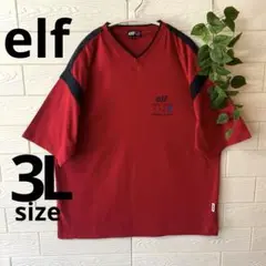 elf エルフ　メンズTシャツ　半袖Tシャツ　レッド　赤　3L オーバーサイズ