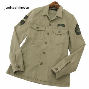 junhashimoto ジュンハシモト 通年 GD US ARMY SHIRTS★ ワッペン 長袖 ミリタリー ワーク シャツ Sz.3　メンズ 日本製　C4T06768_7#O