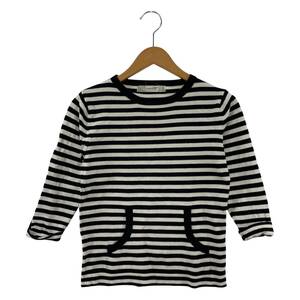 ゆうパケットOK ZARA TRF ザラ トラファ ボーダー 七分袖 カットソー sizeEUR M/ブラック×ホワイト