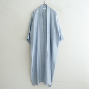 【定価6.7万】アーツ&サイエンス ARTS&SCIENCE *Silk Kimono Robe Long*1絹布帛サテン水色ボタンレス羽織り(jk2-2412-404)【31A52】