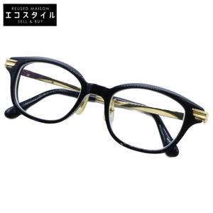 【美品/1円】 HAKUSAN MEGANE 白山眼鏡店 ARMS-CUT ブラック×ゴールド チタン アイウェア/眼鏡