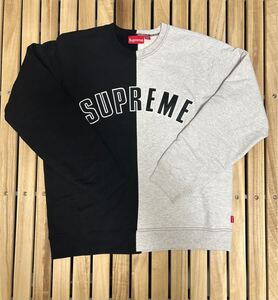 L supreme 18fw Split Crewneck Sweatshirt Black シュプリーム スプリット トレーナー クルーネック スウェット ブラック ラージ