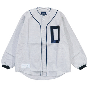 DESCENDANT ディセンダント 22SS BLEEK BASEBALL SHIRT 221TQDS-SHM09 ベースボールシャツ ロングスリーブ シャツ 長袖 グレー Junz