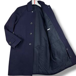 1円 極美品 M~L コモリ COMOLI バルカラーステンカラーコート メルトンウール CAVALIER MELTON BALCOLLAR COAT メンズ ネイビー 1