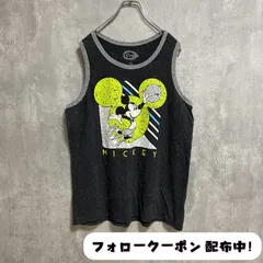 古着 used　Disney　ディズニー　Mickey mouse　ミッキーマウス　プリントタンクトップ　黒　ブラック　スポーツ