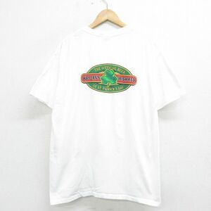 XL/古着 半袖 ビンテージ Tシャツ メンズ 00s アイリッシュレッド コットン クルーネック 白 ホワイト 24mar28 中古