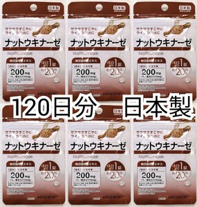 ナットウキナーゼ(納豆キナーゼ)納豆菌培養エキス×6袋120日分120錠(120粒) 日本製無添加サプリメント(サプリ)健康食品 防水梱即即納