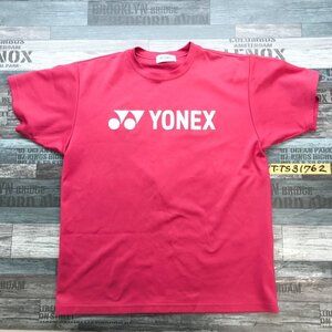 YONEX ヨネックス メンズ ポリエステル ビッグロゴ 2014 栃木魂 半袖Tシャツ M ショッキングピンク