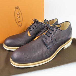 42141★1円スタート★TOD’S トッズ 未使用品 靴 シューズ ビジネス 人気 軽量 6 25cm ドレスシューズ レザー ネイビー