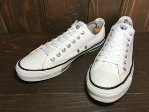 ★CONVERSE コンバース ALL STAR オールスター Lo 白×白 ロゴ入り 27.0cm 美品 Used 検 ローカット チャック テイラー スニーカー