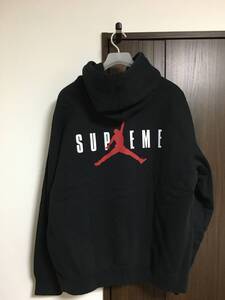 希少新品 L シュプリーム ジョーダン Supreme Jordan Hooded Sweatshirt スウェット フーディー パーカー BLACK ブラック 24FW