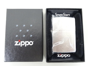 新品 未使用品 2016年製 ZIPPO ジッポ Seven Stars セブンスター 懸賞品 ブラッシュド加工 シルバー 銀 オイル ライター USA