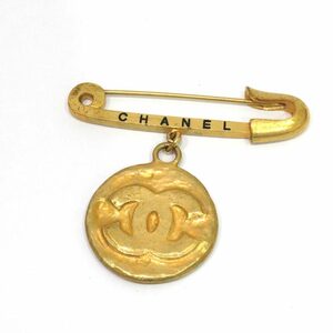 中古 シャネル 小物 ブローチ ゴールド金具 ABランク 安全ピン ココマーク コイン ヴィンテージ CHANEL あすつく【送料無料】【西神店】