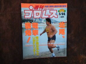 週刊プロレス　1992　3月　横浜アリーナ　ウィリー　前田日明　佐竹雅昭　D・フライ　北尾光司　昭和　プロレス　新日本　全日本　WWF