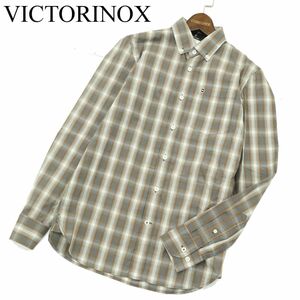 【新品 未使用】 VICTORINOX ビクトリノックス 通年 SLIM FIT ストレッチ 長袖 ボタンダウン チェック シャツ Sz.XS　メンズ　A4T00847_1#C