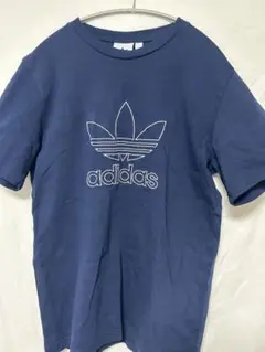 <値下げ可> adidas 半袖紺Tシャツ Lサイズ