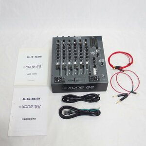 ALLEN & HEATH◆DJミキサー XONE:62【XONE 62】付属品・取扱説明書付 + BELDEN 88760 RCAケーブルペア/ミニステレオプラグケーブル◆USED