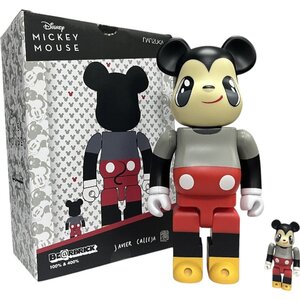 BE@RBRICK x Disney x Javier Calleja Mickey Mouse 100%/& 400% ベアブリック MEDICOMTOY 美品 希少 中古 箱付き