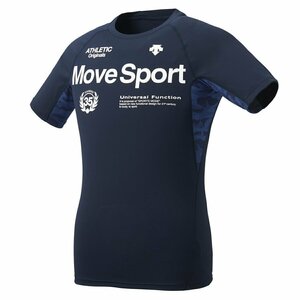 新品【デサント】フィットTシャツ Mサイズ/紺 DMMQJA58 DESCENTE Move Sport MOTION FREE FIT