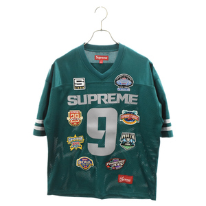 SUPREME シュプリーム 23AW Championships Embroidered Football Jersey フロントロゴビッグロゴ刺繍 メッシュTシャツ グリーン