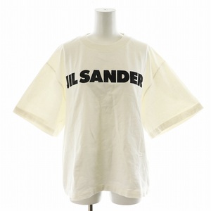 ジルサンダー JIL SANDER Tシャツ カットソー 半袖 ロゴ コットン L 白 ホワイト JSCU707050 WU248708 /AN18 レディース