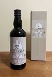 希少 終売品　笹の川酒造 YAMAZAKURA 55 モルト＆グレーン 700ml（専用BOX入） ウイスキー 