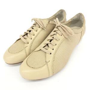 ◆Salvatore Ferragamo サルヴァトーレフェラガモ スニーカー 8◆11541 ベージュ パンチングレザー レディース 靴 シューズ sneakers