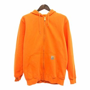 SALE/// Carhartt カーハート 背面プリント フルジップ パーカー トップス ワーク オレンジ (メンズ M) P9487