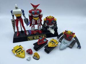 【ジャンク】BANDAI バンダイ 超合金魂 GX-06 ゲッターロボ　3枚セット　ゲッター1 ゲッター2 ゲッター3 + ソフビ　おまとめ　当時物