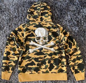 ★送料込★希少★ mastermind JAPAN A BATHING APE マスターマインド エイプ コラボ 迷彩 カモ プルオーバー パーカー イエロー スウェット