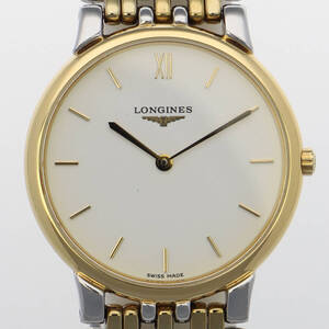 LONGINES ロンジン L5.636.3 グランドクラシック ホワイトダイヤル SS/GF クオーツ メンズ 【124439】