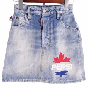 美品 ディースクエアード DSQUARED2 デニム ショートスカート pepsi ペプシ ボトムス レディース 34 イタリア製 cg12de-rm05c14216