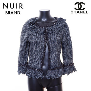 シャネル CHANEL ジャケット Size:40 ツイード ネイビー