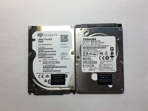 中古パーツ 2.5 インチ SATA 内蔵ハードディスク 厚さ7mm 500GB HDD 7200RPM 2台セット売り 正常品 500(7200)-22