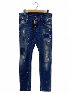 ディースクエアード DSQUARED2 Skater Jean スケーター ダメージ リペア ウォッシュ加工 フロントジップ デニムパンツ 42(XS～S) メンズ