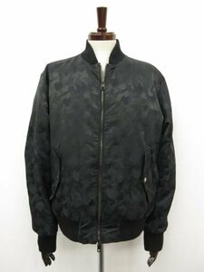 超美品【モンクレール MONCLER】DEMONTE カモフラ×無地 リバーシブル ボンバーショートダウンジャケット(メンズ)3 黒系 伊製■17HR3699■