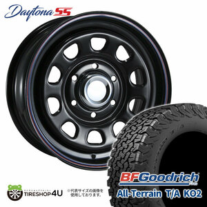 4本セット MLJ DAYTONA SS 16x7.0J 6/139.7 +38 BK BFGoodrich All-Terrain T/A KO2 215/65R16 RBL ハイエース 200系