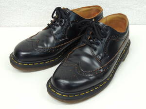 定価38500円 ドクターマーチン DR.MARTENS 英国製 MIE 3989 ビンテージ ブローグ シューズ UK6 25cm 茶芯レザー ブラック ウイングチップ