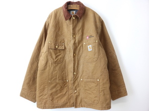 90s USA製 Carhartt カーハート ミシガンチョアコート(48)ブラウン ダック ジャケット ブランケットライナー