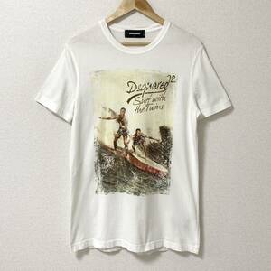 DSQUARED2 イタリア製 サーフ 半袖 Tシャツ ホワイト 白 メンズ Lサイズ ディースクエアード 半袖 カットソー Tee 4070149